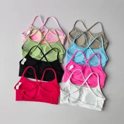 Women's Cross Back Sports Bra Shock Resistant Gathered Sexy Gym Running Bra Summer Yoga Vest Outdoor Comfortable Fitness Wear