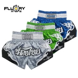 Fluory Thai Boxing Shorts for Men Women Kids - Fairtex Style MMA Shorts with Embroidery Muay Thai shorts