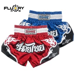 Fluory Thai Boxing Shorts for Men Women Kids - Fairtex Style MMA Shorts with Embroidery Muay Thai shorts