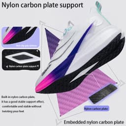 Men Running Shoes Professional Marathon Carbon Board Running Shoes Shock Absorption Stable Support Women Breathable Sports Shoes