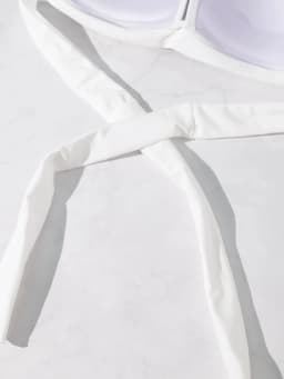 Pure white spaghetti swimsuit split bikini top