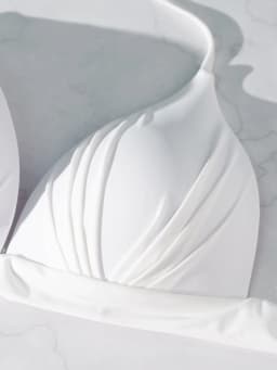 Pure white spaghetti swimsuit split bikini top