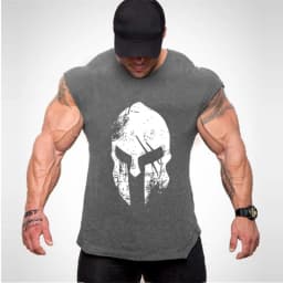 Men's summer fashion trend fitness sleeveless gym running shirt sports single muscle casual fitness clothing