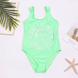 Summer Solid Soft Nylon Kids Girls One Piece Swimsuit Bathing Suit Outdoors Children Teen Students Girls Swimwear Monokini