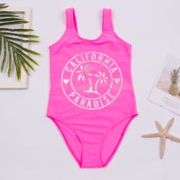 Summer Solid Soft Nylon Kids Girls One Piece Swimsuit Bathing Suit Outdoors Children Teen Students Girls Swimwear Monokini