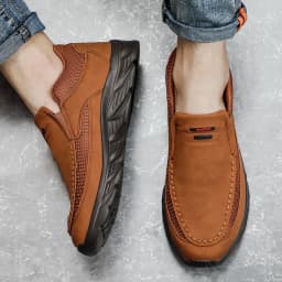 Men Leather Casual Shoes Breathable Loafers Men Sneakers 2024 New Male Comfortable Leather Flat Footwear Sneakers Men Shoes