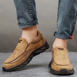 Men Leather Casual Shoes Breathable Loafers Men Sneakers 2024 New Male Comfortable Leather Flat Footwear Sneakers Men Shoes