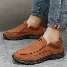 Men Leather Casual Shoes Breathable Loafers Men Sneakers 2024 New Male Comfortable Leather Flat Footwear Sneakers Men Shoes