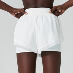 Women Summer Running Shorts Solid Color 2 In 1 Gym Yoga Short Breathable Quick Dry Short Sportswear Female Workout Clothes