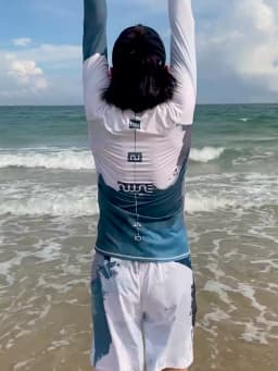 Nu-June Surfing Rash Guard Men Swimwear Long Sleeve Swimsuit Mens Rashguard Two-Pieces Surf Shirt For Swimming UPF50 Protect