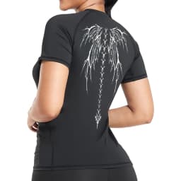 Graphic Print Compression Shirt for Women Summer Athletic Short Sleeve Baselayers Tops Gym Workout Running Quick Dry T-Shirts