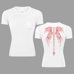 Graphic Print Compression Shirt for Women Summer Athletic Short Sleeve Baselayers Tops Gym Workout Running Quick Dry T-Shirts
