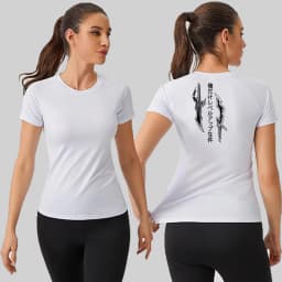Graphic Print Compression Shirt for Women Summer Athletic Short Sleeve Baselayers Tops Gym Workout Running Quick Dry T-Shirts