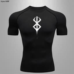 Anime Berserk-Summer Short Sleeve T-Shirt Men Compression Shirt Running Quick Dry Gym Jogging Sports Shirts Rashguard Tops