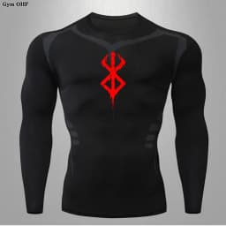 Anime Berserk-Summer Short Sleeve T-Shirt Men Compression Shirt Running Quick Dry Gym Jogging Sports Shirts Rashguard Tops