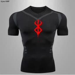 Anime Berserk-Summer Short Sleeve T-Shirt Men Compression Shirt Running Quick Dry Gym Jogging Sports Shirts Rashguard Tops