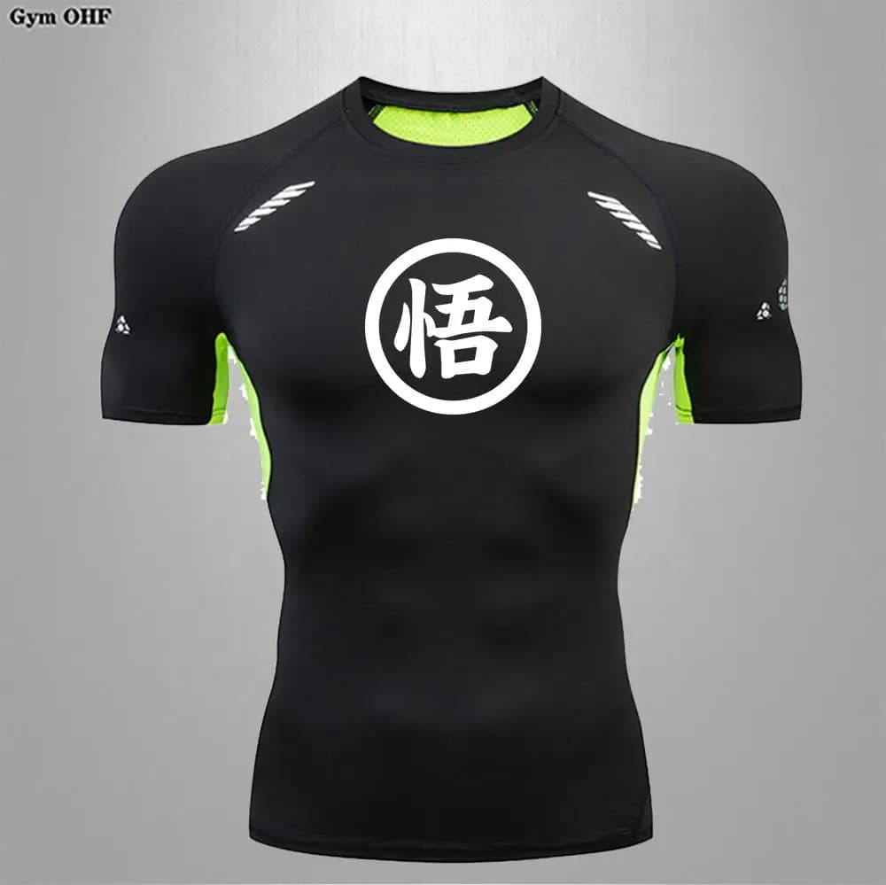 Goku Print Compression Shirts For Men Gym Workout Joging Fitness Undershirts Base Layer Quick Dry Aerobic Exercise Men Tops
