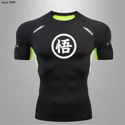 Goku Print Compression Shirts For Men Gym Workout Joging Fitness Undershirts Base Layer Quick Dry Aerobic Exercise Men Tops
