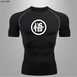 Goku Print Compression Shirts For Men Gym Workout Joging Fitness Undershirts Base Layer Quick Dry Aerobic Exercise Men Tops