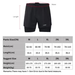 Lixada Men's 2-in-1 Running Shorts Quick Drying Breathable Active Training Exercise Jogging Cycling Shorts with Longer Liner