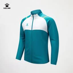 Kelme Football Training Knitted Jacket For Men's Spring 2024 Printed Stand Up Collar Cardigan Sports Coat Children's Sportswear