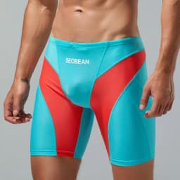 2023 New Summer Seobean Men's Multi Color Swimming Pants Beach Hot Spring Three Way Swimming Pants