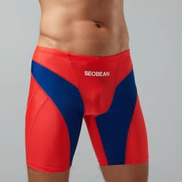 2023 New Summer Seobean Men's Multi Color Swimming Pants Beach Hot Spring Three Way Swimming Pants