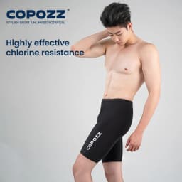 COPOZZ Plus Size Men's Swimming Trunks Shorts Long to Knee Competitive Surf Training Swimsuit Male Quick Dry Anti-embarrassment