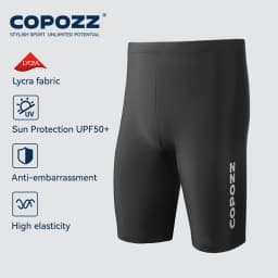 COPOZZ Plus Size Men's Swimming Trunks Shorts Long to Knee Competitive Surf Training Swimsuit Male Quick Dry Anti-embarrassment