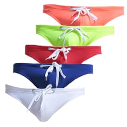 5pcs Mini Briefs Mens Swimwear Super Sexy Swim Underwear Tanga Pouch Bikini Surf Swimsuit Swimming Panties Beach Wear