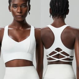 Women Fitness Yoga Bra Stretchy Soft Gathered Push Up Sports Underwear High Imapact Gym Crop Top Breathable Workout Clothes