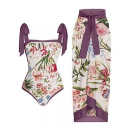 2026 Swimwear Women One Piece Swimsuit With Beach Skirt Printed Bathers Swimming Bathing Swim Suit Beachwear Summer Bodysuit