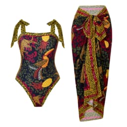 2026 Swimwear Women One Piece Swimsuit With Beach Skirt Printed Bathers Swimming Bathing Swim Suit Beachwear Summer Bodysuit