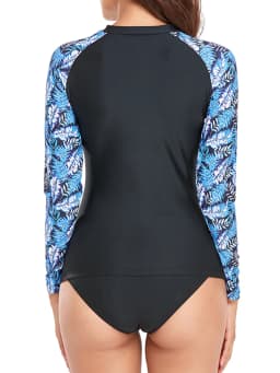 2026 Long Sleeve Two Pieces Surfing Swimsuit Floral Print Swimwear Women Rashguard Diving Clothes Bathing Swimming Swim Suit