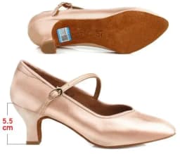 Standard Dance Shoes Women High Heels Ladies Satin Ballroom Dance Shoes Closed Toe Modern Quickstep Foxtrot Waltz Dance Shoes