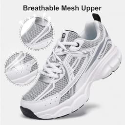 Baasploa Women Retro Running Shoes Outdoor Mesh Lace Up Jogging Sports Shoes Female Casual Lightweight Breathable Non-slip Shoes