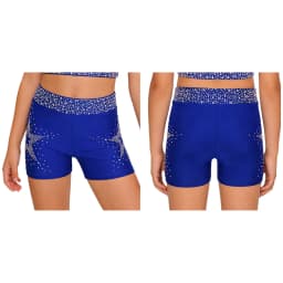 Kids Girls Shiny Rhinestones Acrobatics Gymnastics Dance Costume School Show Performance Elastic Waistband Shorts for 6-16 Years