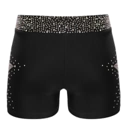Kids Girls Shiny Rhinestones Acrobatics Gymnastics Dance Costume School Show Performance Elastic Waistband Shorts for 6-16 Years