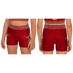 Kids Girls Shiny Rhinestones Acrobatics Gymnastics Dance Costume School Show Performance Elastic Waistband Shorts for 6-16 Years