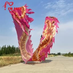 7m Pink Fitness Dragon Dance Ribbon Accessories For Adults Festival Prop Outdoor Sports Only Tail (Not Include Head )