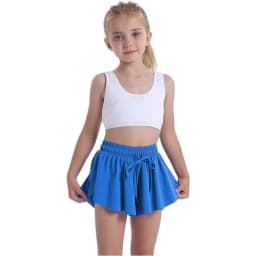Girls Flowy Shorts Butterfly Shorts With Pocket 2-in-1 Athletic Biker Running 5-12 Years For Kids Active Workout Sports Tennis
