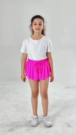 Girls Flowy Shorts Butterfly Shorts With Pocket 2-in-1 Athletic Biker Running 5-12 Years For Kids Active Workout Sports Tennis