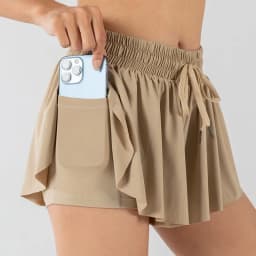 Girls Flowy Shorts Butterfly Shorts With Pocket 2-in-1 Athletic Biker Running 5-12 Years For Kids Active Workout Sports Tennis