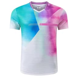 Men's And Women's Sublimation V Neck Table Tennis Jersey Quick Dry Sports T-shirt Breathable Short Sleeve Ping Pong Shirt Volley
