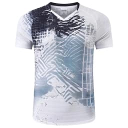 Men's And Women's Sublimation V Neck Table Tennis Jersey Quick Dry Sports T-shirt Breathable Short Sleeve Ping Pong Shirt Volley