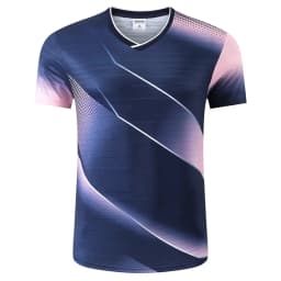Men's And Women's Sublimation V Neck Table Tennis Jersey Quick Dry Sports T-shirt Breathable Short Sleeve Ping Pong Shirt Volley