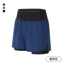 Double Deck Sports Shorts Men 2 in 1 Marathon Fitness Running Shorts Male Short Gym Man Basketball Workout Pants Multi-pocket