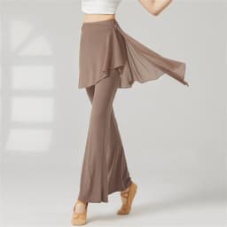 Women Yoga Pants Mesh Hip Cover Modern Dance Flare Leg Practice Pants Breathable Skin Friendly Classical Dancing Trouser Fitness