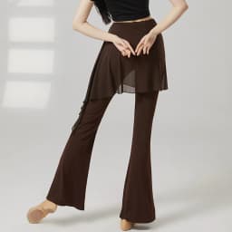Women Yoga Pants Mesh Hip Cover Modern Dance Flare Leg Practice Pants Breathable Skin Friendly Classical Dancing Trouser Fitness