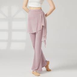 Women Yoga Pants Mesh Hip Cover Modern Dance Flare Leg Practice Pants Breathable Skin Friendly Classical Dancing Trouser Fitness